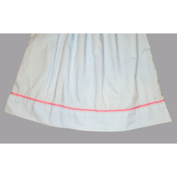 Two Scoops Girls Smocked Bishop Dress Size 6 Blue Gingham Flamingo Embroidered - Picture 4 of 9